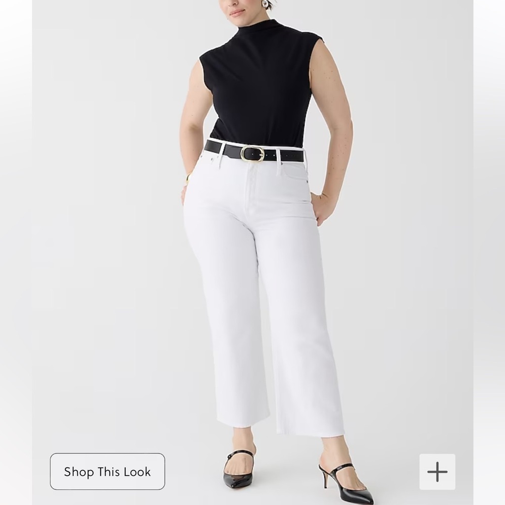 J. Crew Tall curvy slim wide-leg jean in white NEW T30 BX830